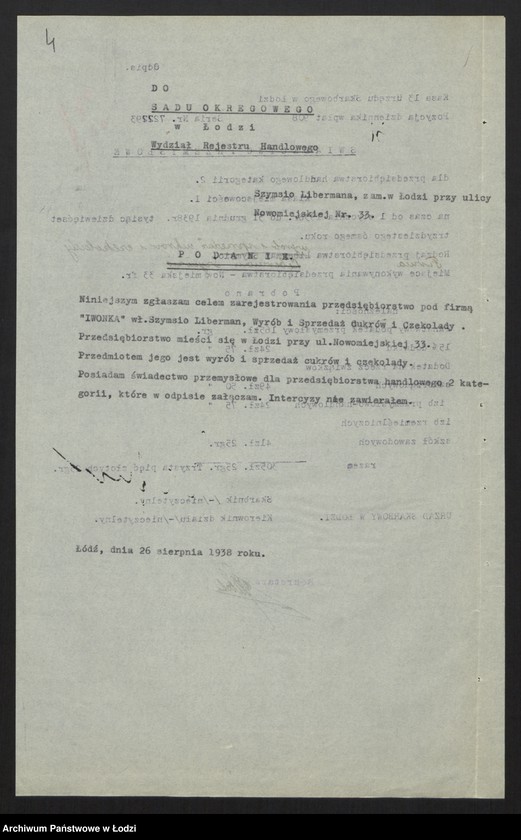 Obraz 6 z jednostki "Iwonka- Szymsio Liberman- wyrób i sprzedaż cukrów i czekolady"