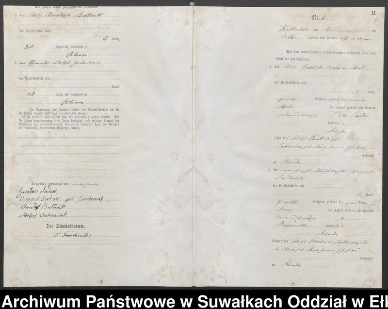 image.from.unit.number "[Heiraths-Haupt-Register des Königlich Preussischen Standes-Amtes Kallischken Kreis Johannisburg]"