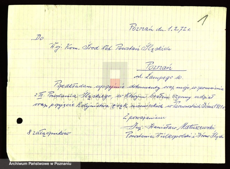 Obraz 6 z jednostki "Życiorys i wspomnienia inż. Stanisława Matuszewskiego powstańca wielkopolskiego i śląskiego."