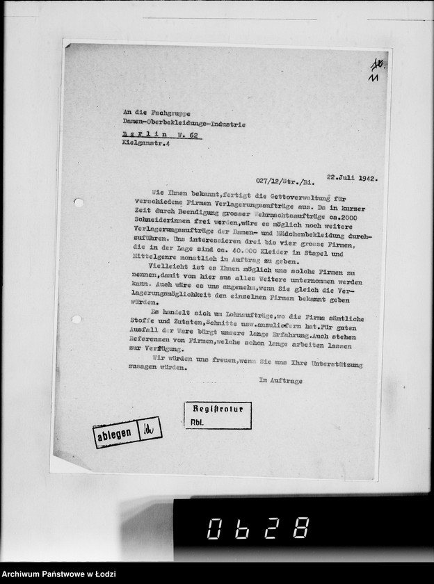 Obraz 16 z jednostki "[Korespondencja z urzędami, instytucjami i firmami] Lit.Fa-Fy."