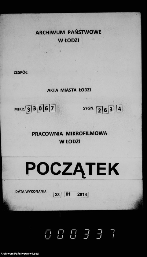 Obraz 1 z jednostki "O denežnych oborotach Lodzinskoj Gorodskoj Kassy"