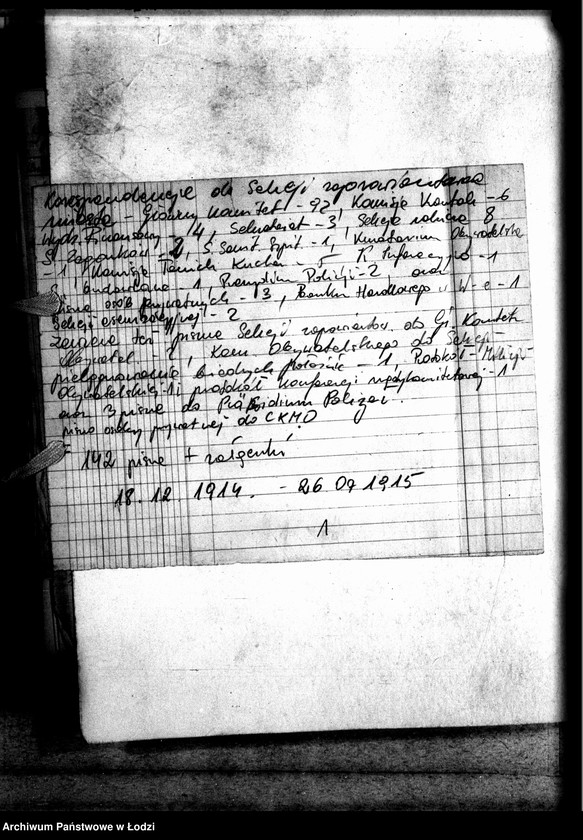 Obraz 3 z jednostki "Korespondencja różnych z Sekcją Zaprowiantowania Miasta"