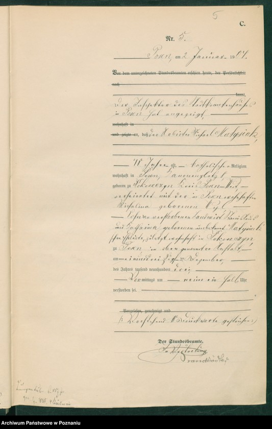 Obraz 7 z jednostki "Księga miejscowa zgonów tom I"