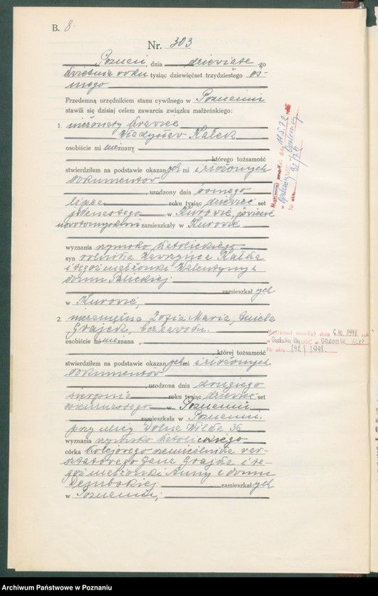 Obraz 10 z jednostki "Księga miejscowa małżeństw tom II [Rejestr główny małżeństw]"