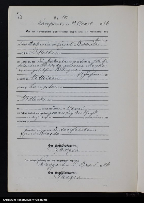 image.from.unit.number "Sterbe-Neben-Register Nr 1 - 27"