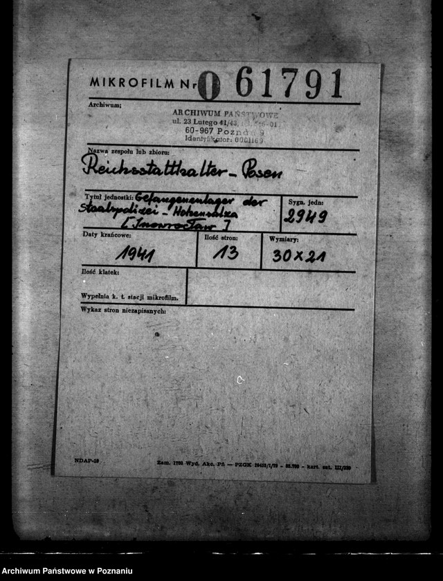 Obraz 2 z jednostki "Gefangenenlager der Staatspolizei - Hohensalza (Inowrocław)"