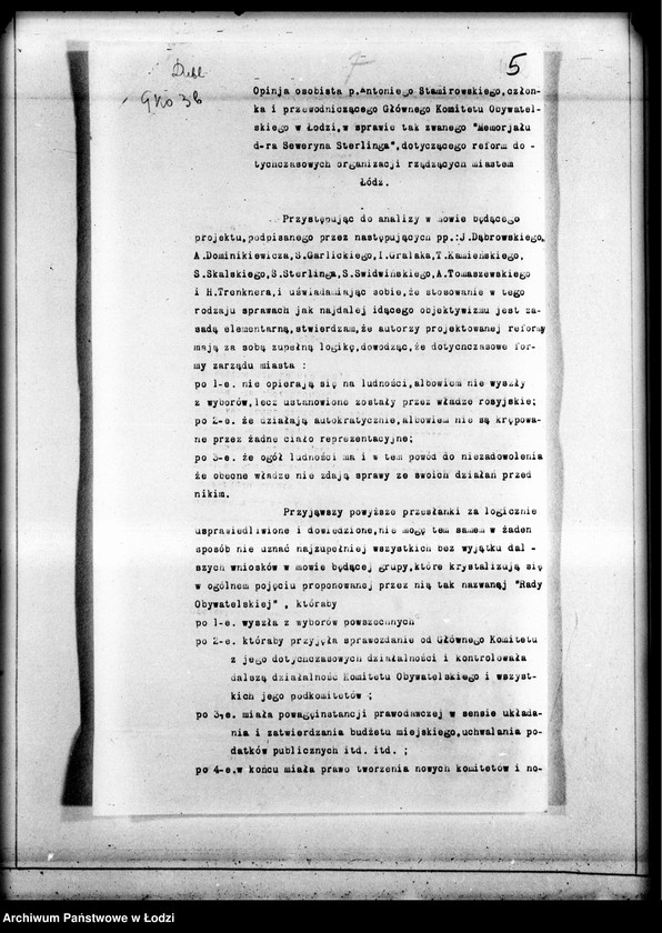 Obraz 8 z jednostki "[Opinie w sprawie memoriału S. Sterlinga i korespondencja w tej sprawie]"