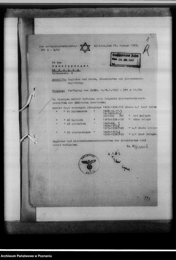 Obraz 5 z jednostki "Register der Juden, Dissidenten und Kirchenbuchduplikate [powiat kaliski]"