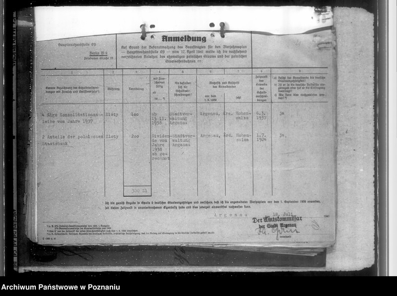 Obraz 14 z jednostki "Schuldenverzeichnis der Gemeingen und Gemeindeverbände des Regierungsbezirks Hohensalza (Inowrocław)"