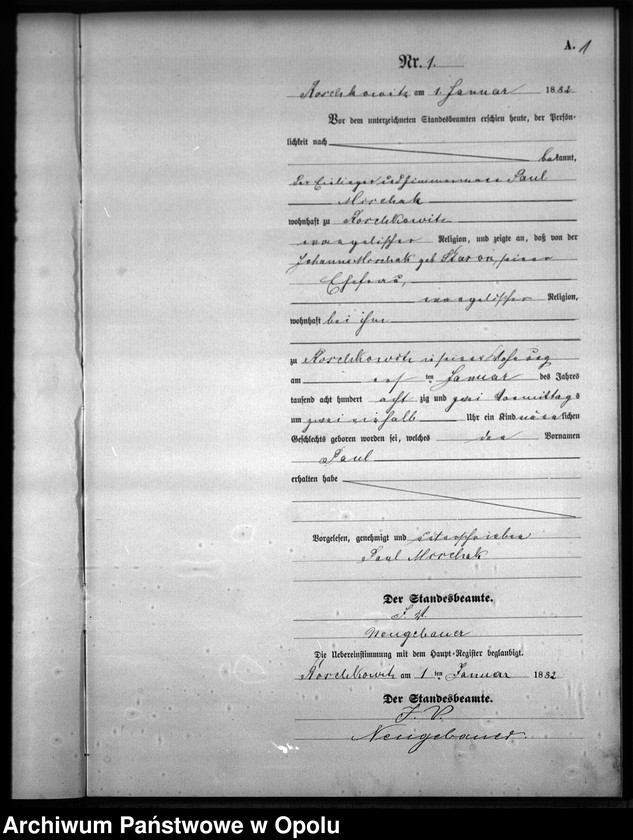 image.from.unit.number "Geburts-Neben-Register Standesamts Roschkowitz pro 1882"