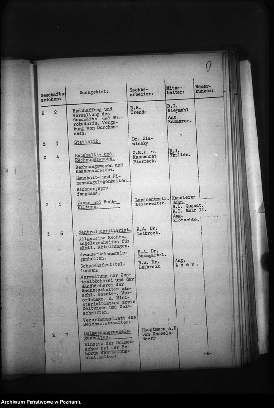 Obraz 13 z jednostki "Geschäftsverteilungsplan (urzędu namiestnika)"