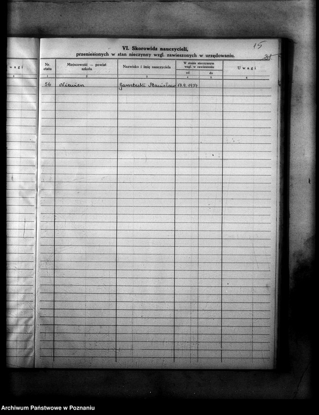 Obraz 19 z jednostki "Księga ewidencyjna szkół i etatów w powiecie szamotulskim"