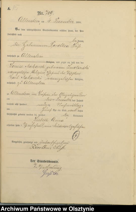 image.from.unit.number "Geburts-Haupt-Register Tom III,Nr 696 - 775"