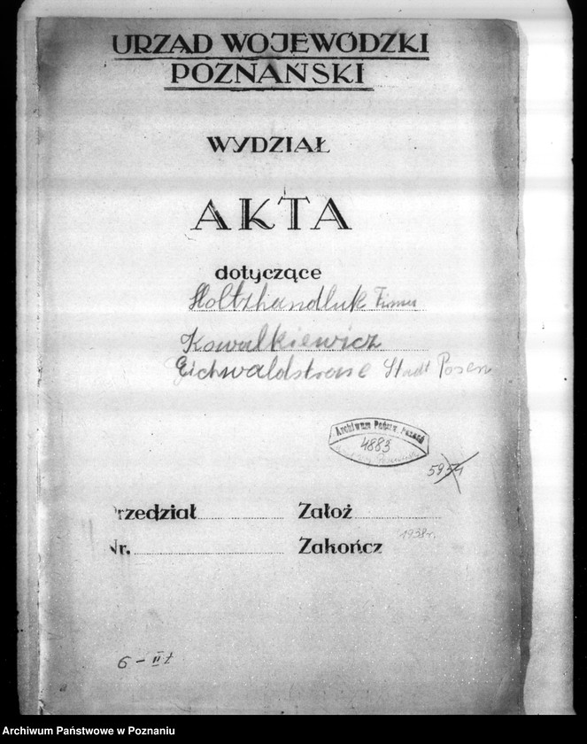 Obraz 4 z jednostki "Budowa warsztatu obróbki drzewa G. Kowalkiewiczowej Poznań Brama Dembińska 2"