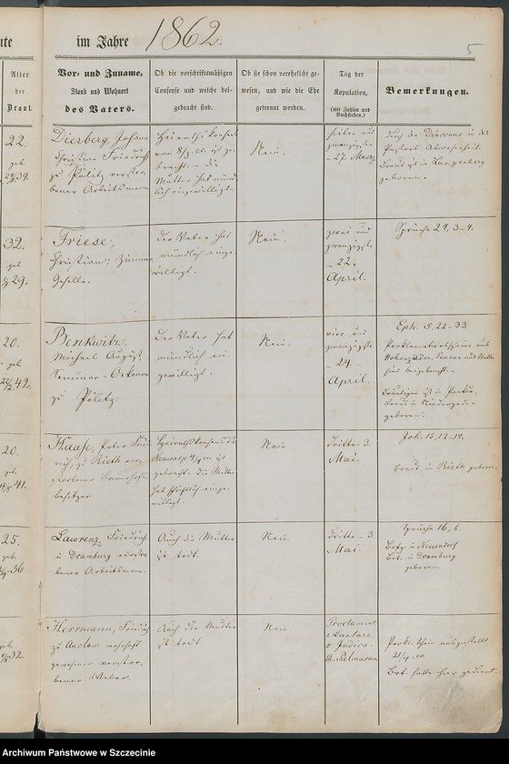 image.from.unit.number "Trauregister. Pöelitz (Police, szcz.)."