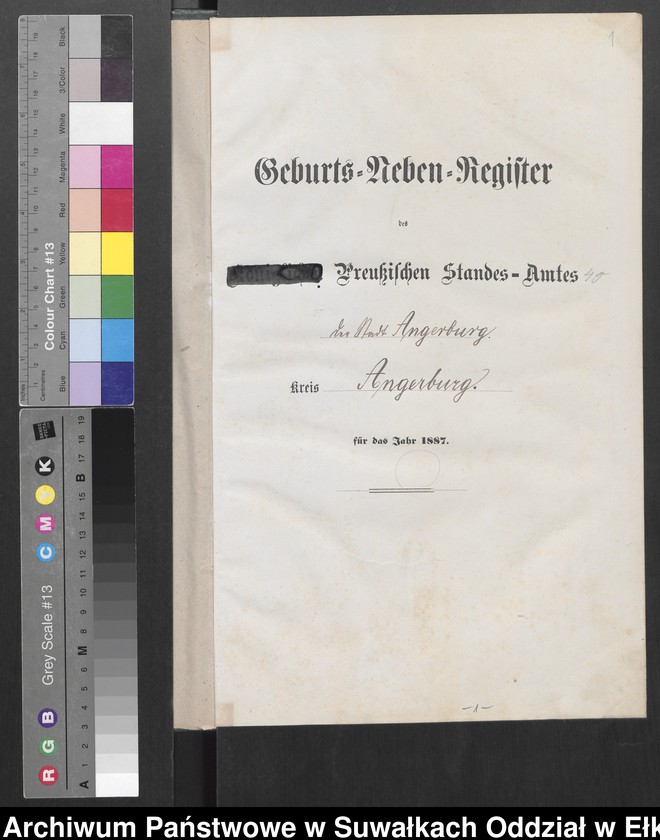 image.from.unit.number "Geburts-Neben-Register des Preussischen Standes-Amtes der Stadt Angerburg Kreis Angerburg"