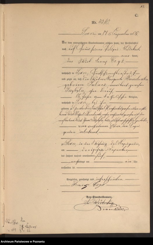 Obraz 15 z jednostki "Księga miejscowa zgonów tom VII"