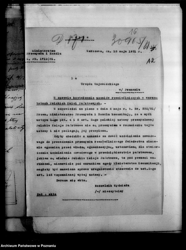 Obraz 20 z jednostki "Różne sprawy dotyczące szkół zawodowych"