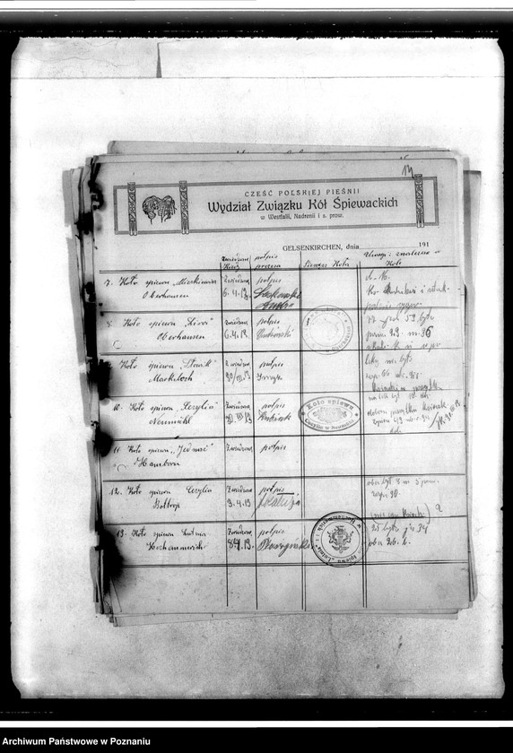 Obraz 18 z jednostki "Spisy kół i zarządów. Sprawy finansowe. Korespondencja. Sprawozdania ze zjazdów i posiedzeń. Wycinki prasowe- z prasy polskiej"