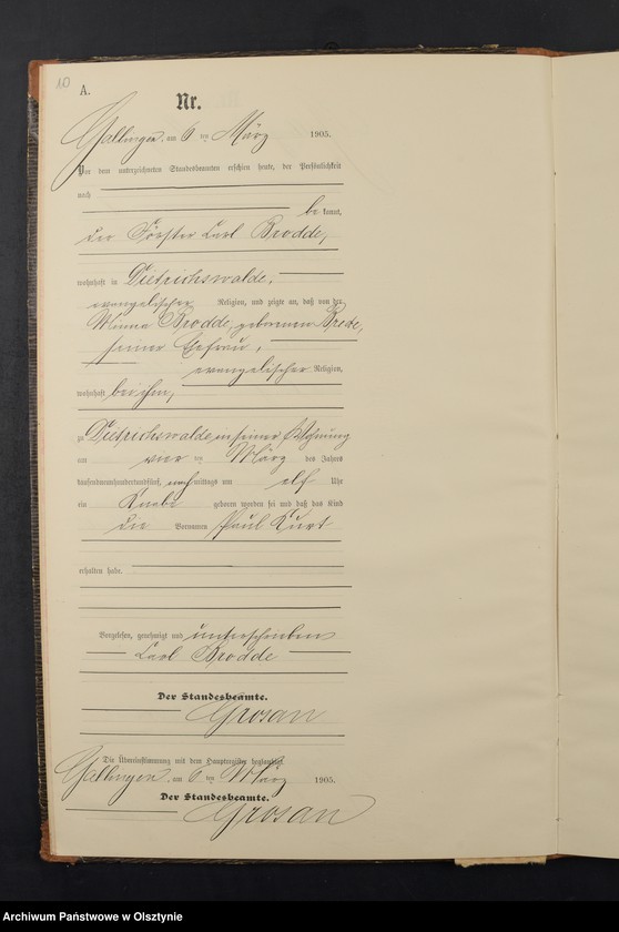 Obraz 13 z jednostki "Geburts-Neben-Register Nr 1 - 43"