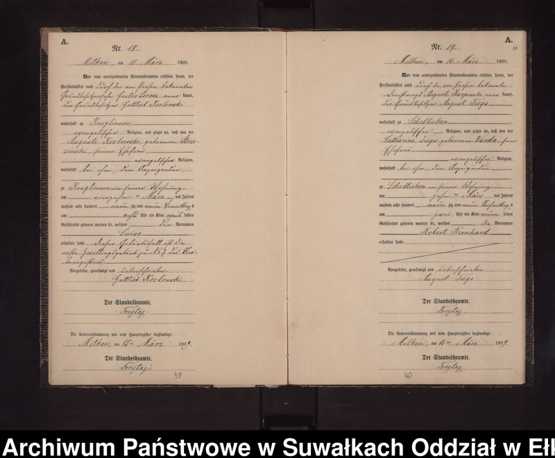 image.from.unit.number "Geburts-Neben-Register des Preussischen Standes-Amtes Stasswinnen Kreis Lötzen"