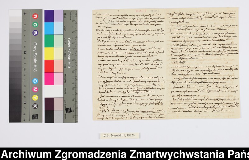 Obraz 12 z kolekcji "Listy Adama Mickiewicza i Cypriana Kamila Norwida z Archiwum Rzymskiego Zmartwychwstańców"