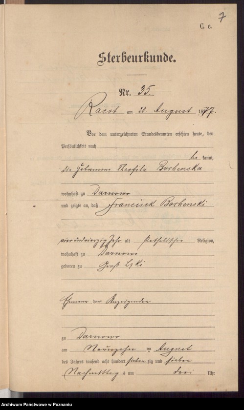 Obraz 9 z jednostki "Die von den Verlobten beigebrachten Urkunden zur Eheschliessung pro 1897"