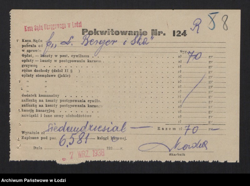 Obraz 10 z jednostki "Lejzor Bergier, Beniamin Berger- sprzedaż komisowa przędzy"