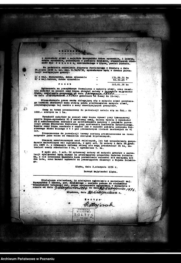 Obraz 10 z jednostki "/Parcelacje majątku Murzynówko powiat średzki/"