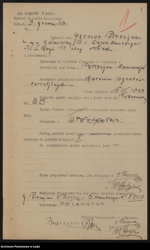 Obraz 3 z jednostki "Gerszon Pokrzywa, Berek Hamburger- sprzedaż wyrobów tekstylnych"