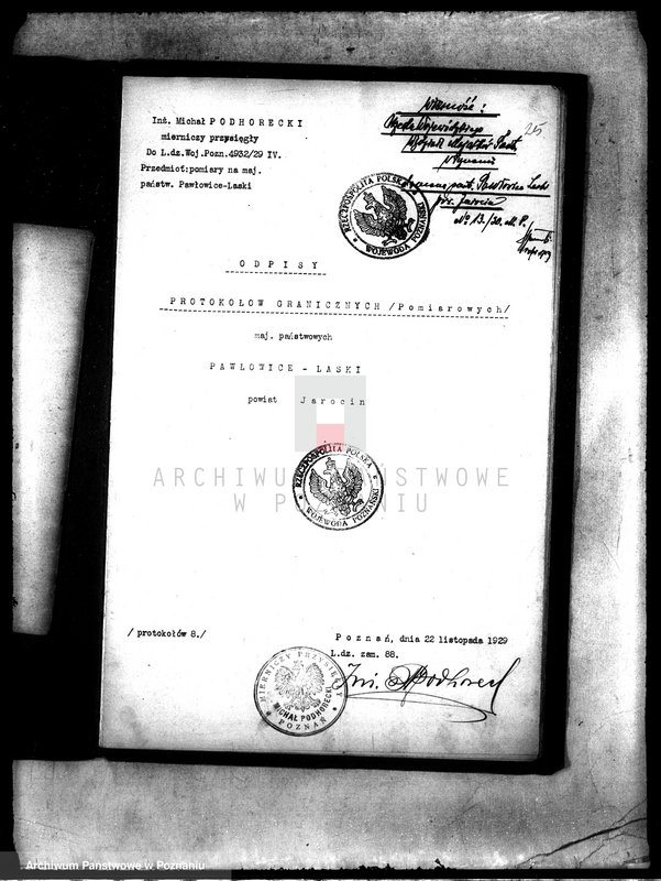 image.from.unit.number "Opisy protokołów granicznych /pomiarowych/ majątków państwowych Pawłowice"