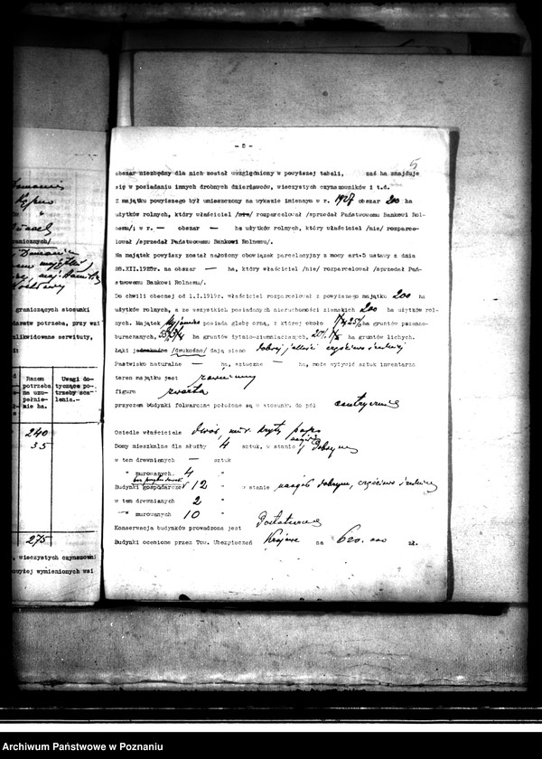 Obraz 9 z jednostki "Majątek Myjomice powiatu kępińskiego wyłączenie z art. 4,5 ustawy o przeprowadzeniu reformy rolnej"