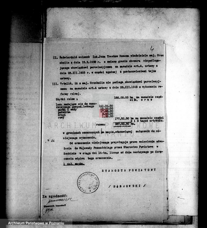 Obraz 8 z jednostki "Wyłączenie z art.4 i 5 ustawy o reformie rolnej powiatu szubińskiego sprawy ogólne"