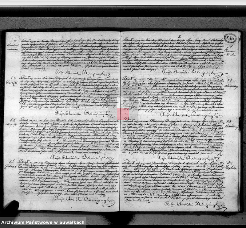 image.from.unit.number "Księga duplikat aktów urodzenia, małżeństw i zejścia parafii Wieysieie z roku 1849"