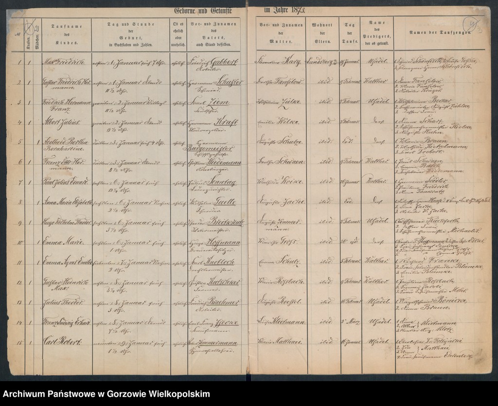 image.from.unit.number "Duplikate der Hauptkirche zu Landsberg an der Warthe (zawiera także Concordien, Reformirte und Militair Kirchen Gemeinde dotyczące zgonów w 1873 r.)"