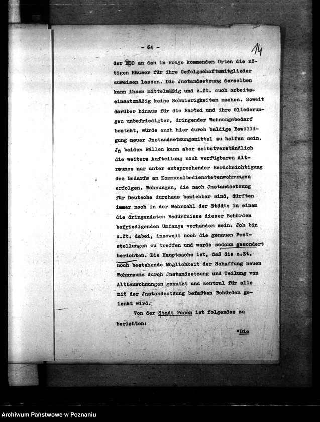 Obraz 18 z jednostki "Lageberichte über Wohnungs - und Siedlungswesen"