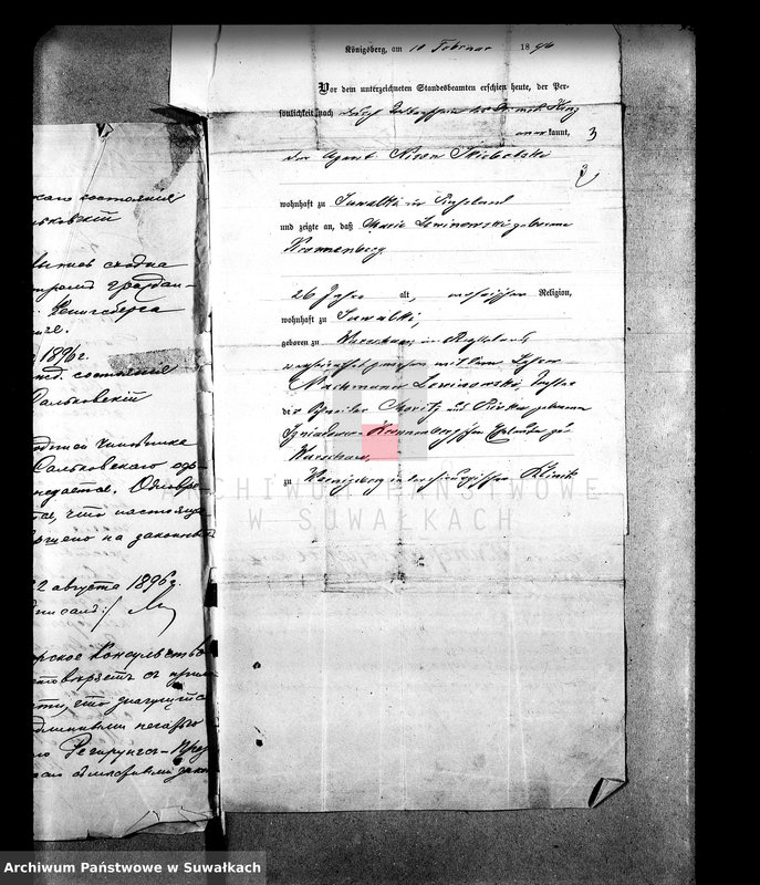 image.from.unit.number "[Dokumenty do akt małżeństw wyznania mojżeszowego okręgu bozniczego w Suwałkach z 1898 r.]"