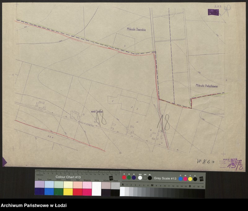 Obraz 1 z jednostki "Plan m. Łodzi 1:2000 z oznaczeniem podziału miasta na Obwody Komitetów Blokowych. Sekcja SO 8"