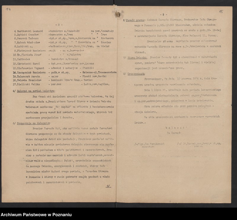 Obraz 11 z jednostki "Okólniki Zarządu Głównego Związku Weteranów Powstań Narodowych Rzeczypospolitej Polski."