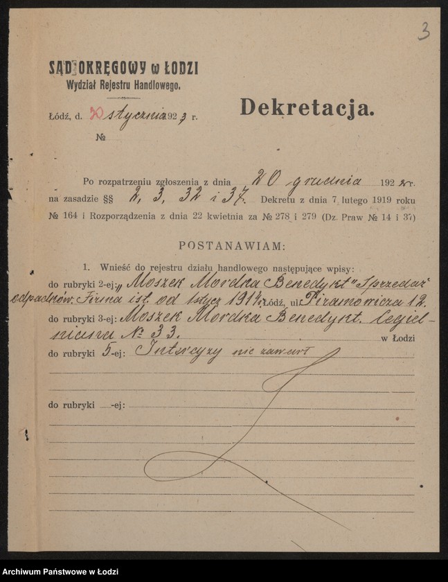 Obraz 5 z jednostki "Moszek Mordka Benedykt- sprzedaż odpadków"