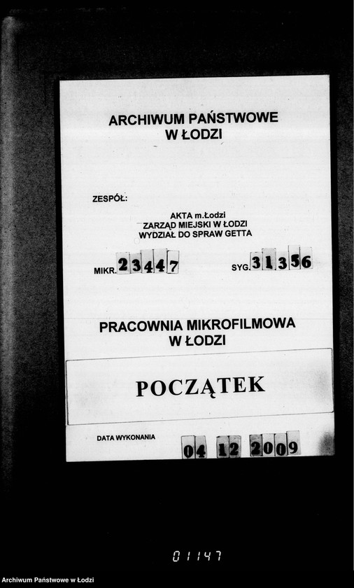 Obraz 1 z jednostki "[Dzienne, tygodniowe i miesięczne sprawozdania Gminy Żydowskiej w Getcie Łódzkim]"