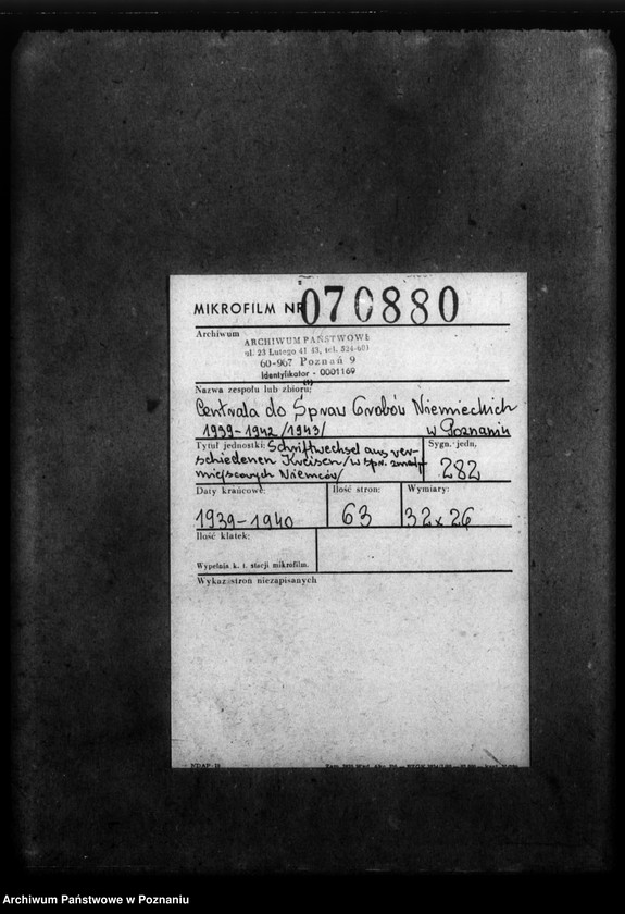 Obraz 2 z jednostki "Schriftwechsel aus verschiedenen Kreisen - w sprawie zmarłych miejscowych Niemców"