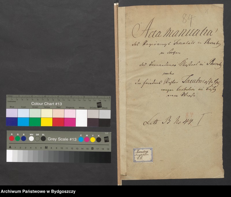 image.from.unit.number "Acta Manualia des Regierungs Fiscalats in Bromberg in Sachen des Bernardiner Kloster in Bromberg weder die Friedens Richter Taeuenbnersche Erben wegen Turbation in Besitz einer Wiese"