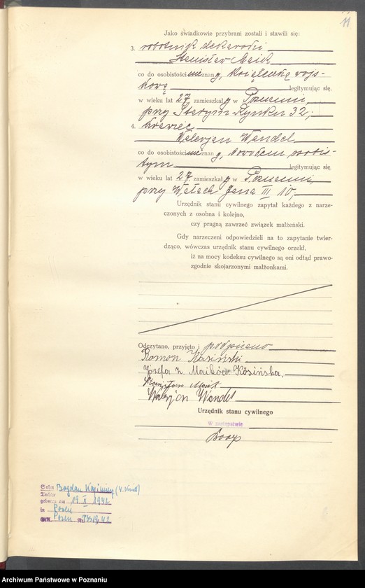 Obraz 13 z jednostki "Księga miejscowa małżeństw tom III [Rejestr główny małżeństw]"