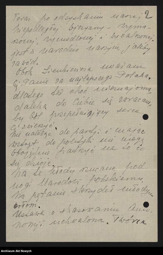 Obraz 4 z jednostki "Ol. J.; Dotyczy skasowania autonomii wyższych uczelni i sytuacji politycznej w Polsce; L.1"