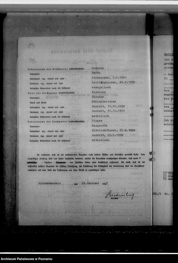 Obraz 17 z jednostki "Berufung zu Beigeordneten der Stadt Litzmannstadt (Łódź)"