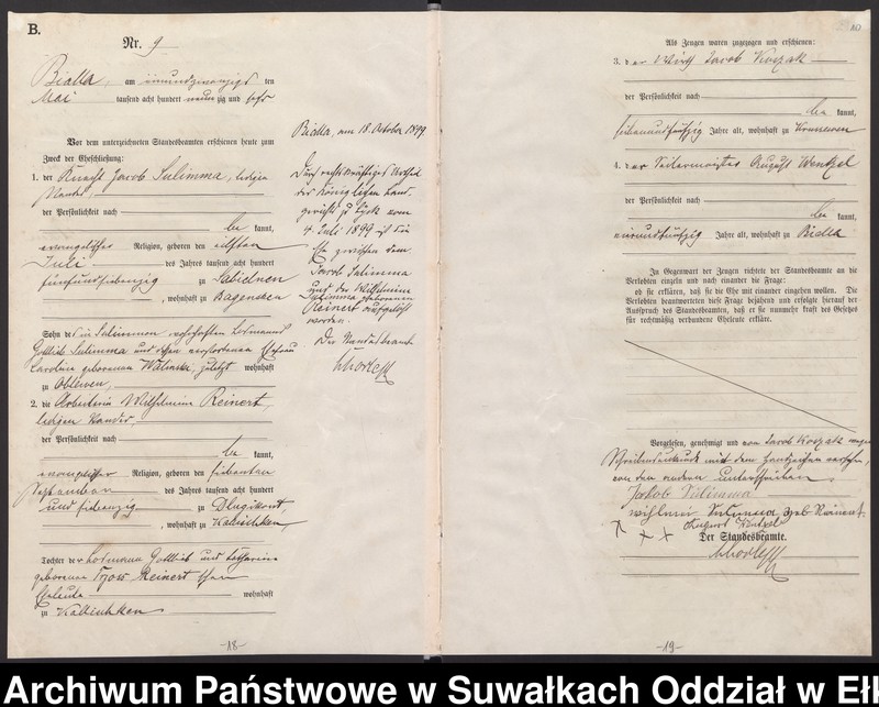 image.from.unit.number "Heiraths-Haupt-Register des Königlichen Preussischen Standes-Amtes Bialla Kreis Johannisburg"