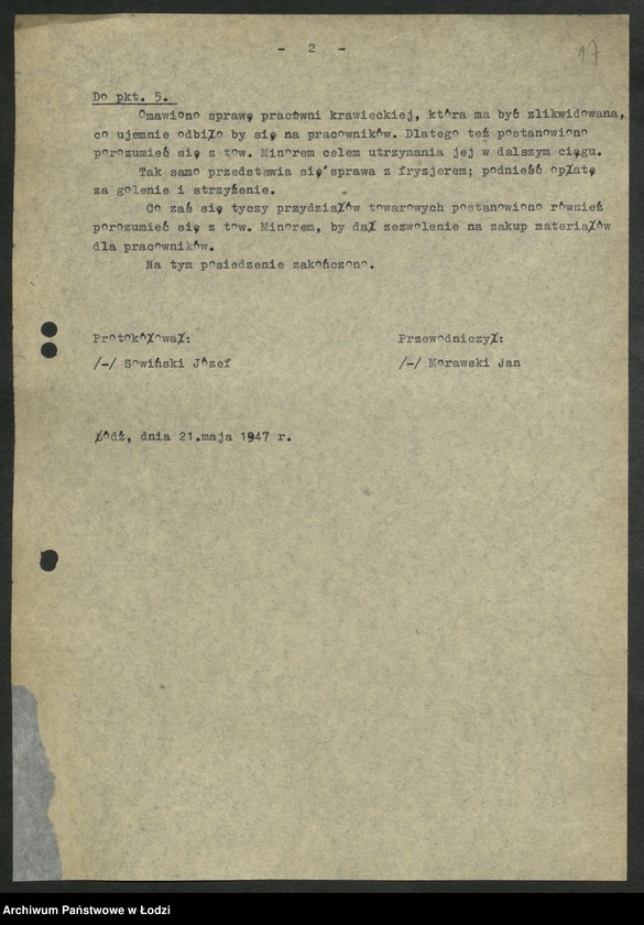 Obraz 18 z jednostki "Protokoły posiedzeń koła partyjnego przy Komitecie Wojewódzkim Polskiej Partii Robotniczej"