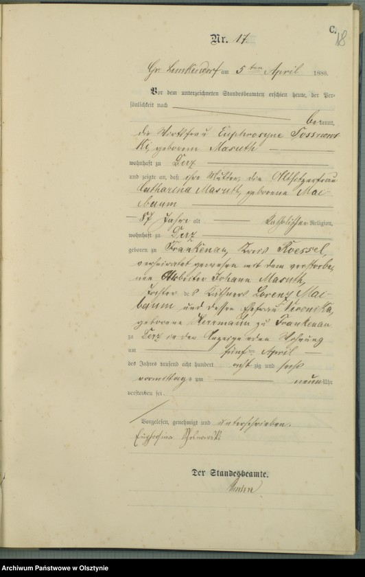 image.from.unit.number "Sterbe-Haupt-Register Nr 1 - 79"