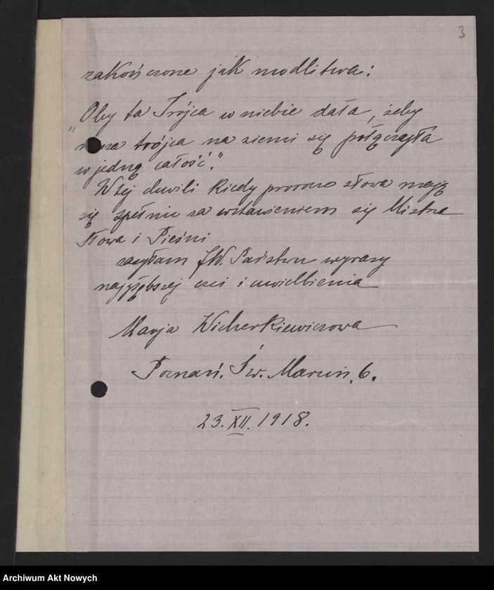 image.from.unit.number "Hołdy; listy, depesze, adresy od instytucji, organizacji, osób prywatnych; H. Windakiewicz: "Stosunek dzieł Paderewskiego do muzyki ludowej" Studium analityczne. Echo muzyczne. Warszawa 1902-1903 (maszynopis)"